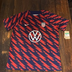 Nike USMNT USA Mens Soccer Pre-Match Training Jersey Navy Red XL