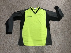 Diadora V- Neck 100% Polyester Long Sleeve Fluorescent Yellow Black/Gray Size