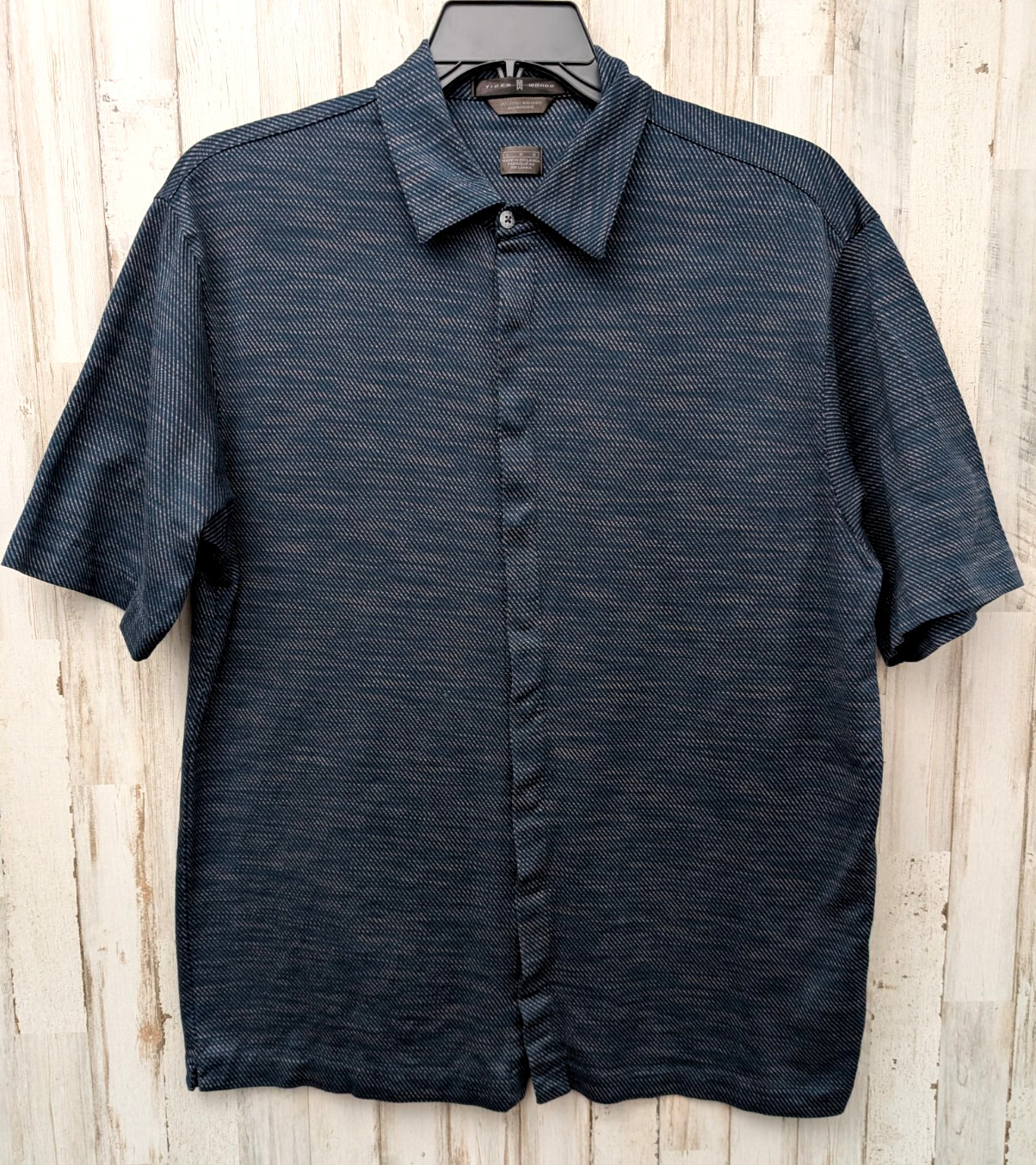Tiger Woods Golf Shirt Mens Large Button Up Heathered Preppy Casual Old Money gallery