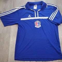 Vintage Adidas Soccer Jersey Academy Collared Square Neck Sz Large Blue White