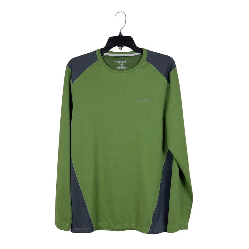 Eddie Bauer Sport Pullover Mens Sz M Active Fit Top Long Sleeve Round Neck Green gallery