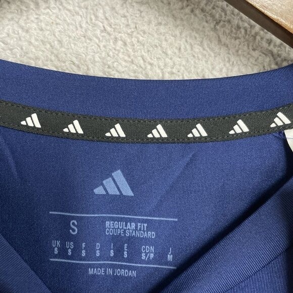 NEW Adidas Men's S Navy Performance T-Shirt Regular Fit 88% Polyester gallery