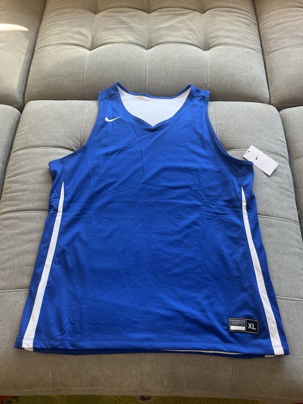 NWT Nike Reversible Basketball Jersey Men’s XL Blue White Mesh Tank DN5212-494 gallery