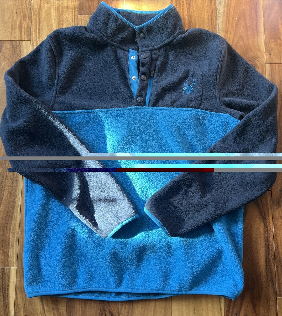 Spyder Mens Size L 1/4 Pullover Frontier Blue Polar Fleece 71D64051 gallery