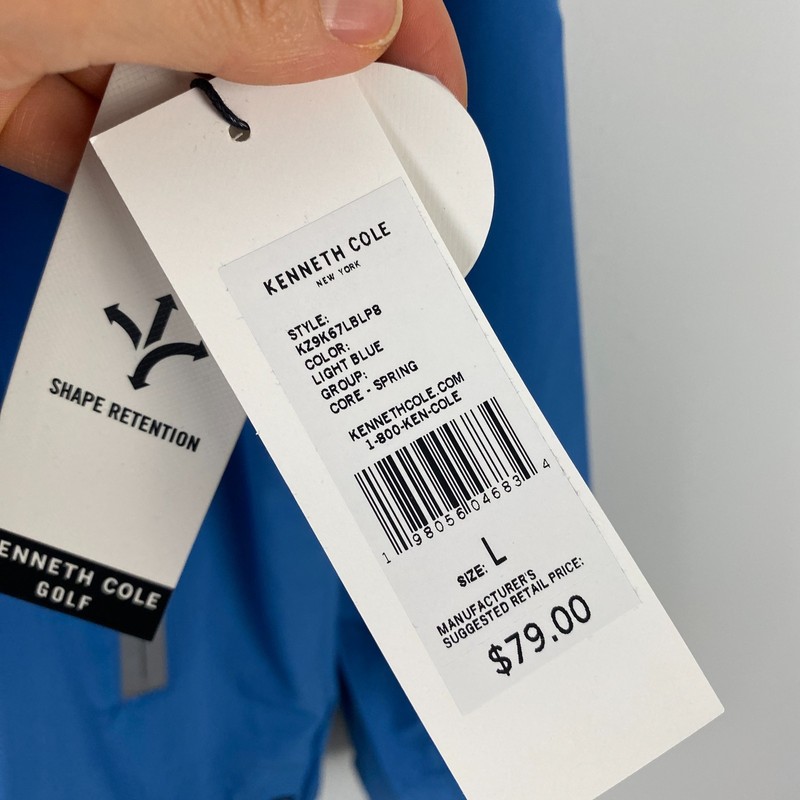 Kenneth Cole Golf Pullover Mens L Blue 1/4 Zip Stretch Light Performance Stretch gallery