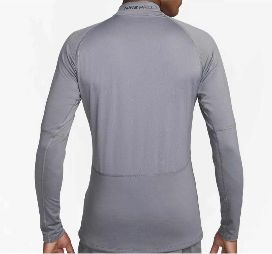 Nike Men's Pro Dri-FIT Warm Mock Neck Long Sleeve Shirt Smoke Grey Medium gallery