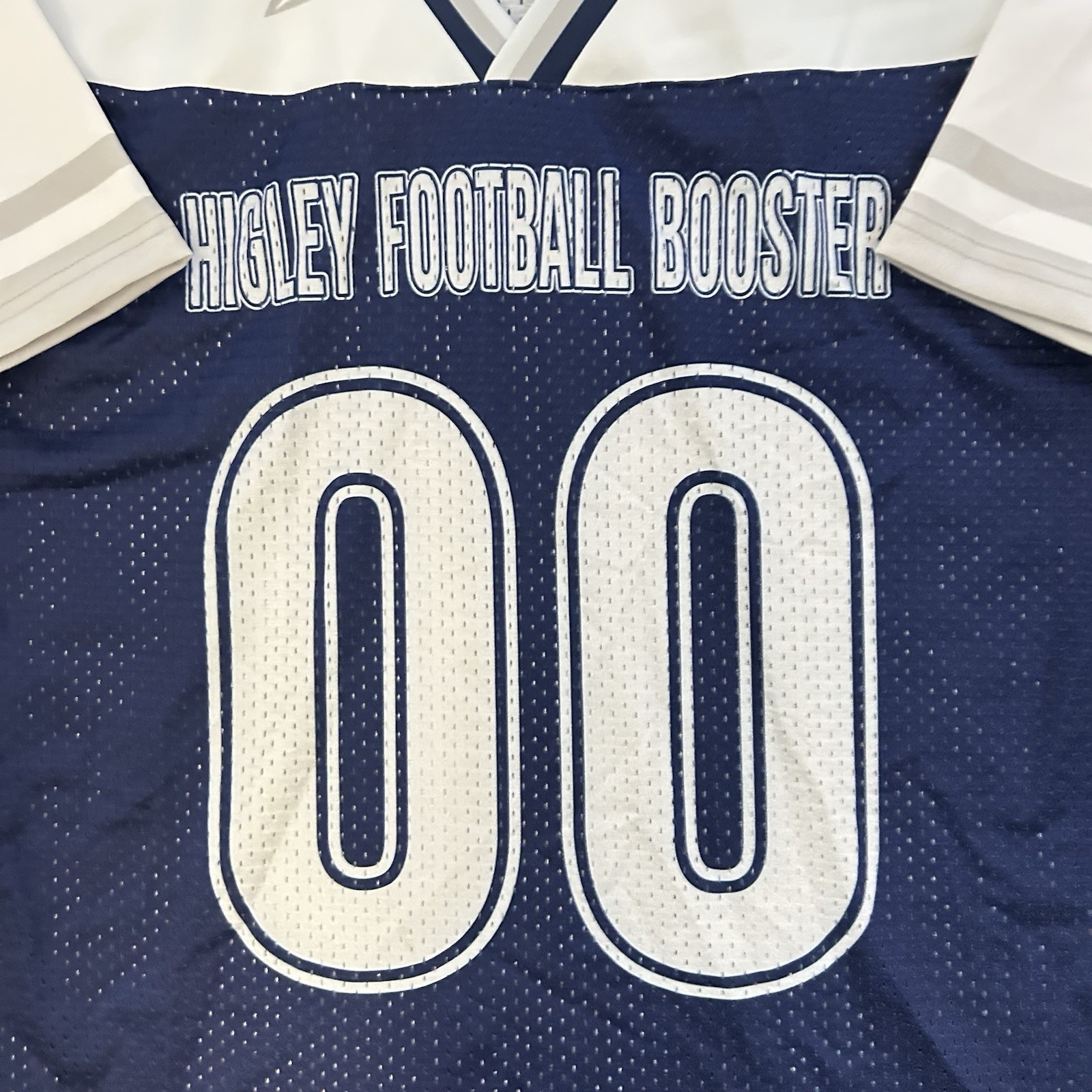 Highley Football Booster 00 Jersey Blue White Mesh Athletic Sports Mens Y2K S gallery