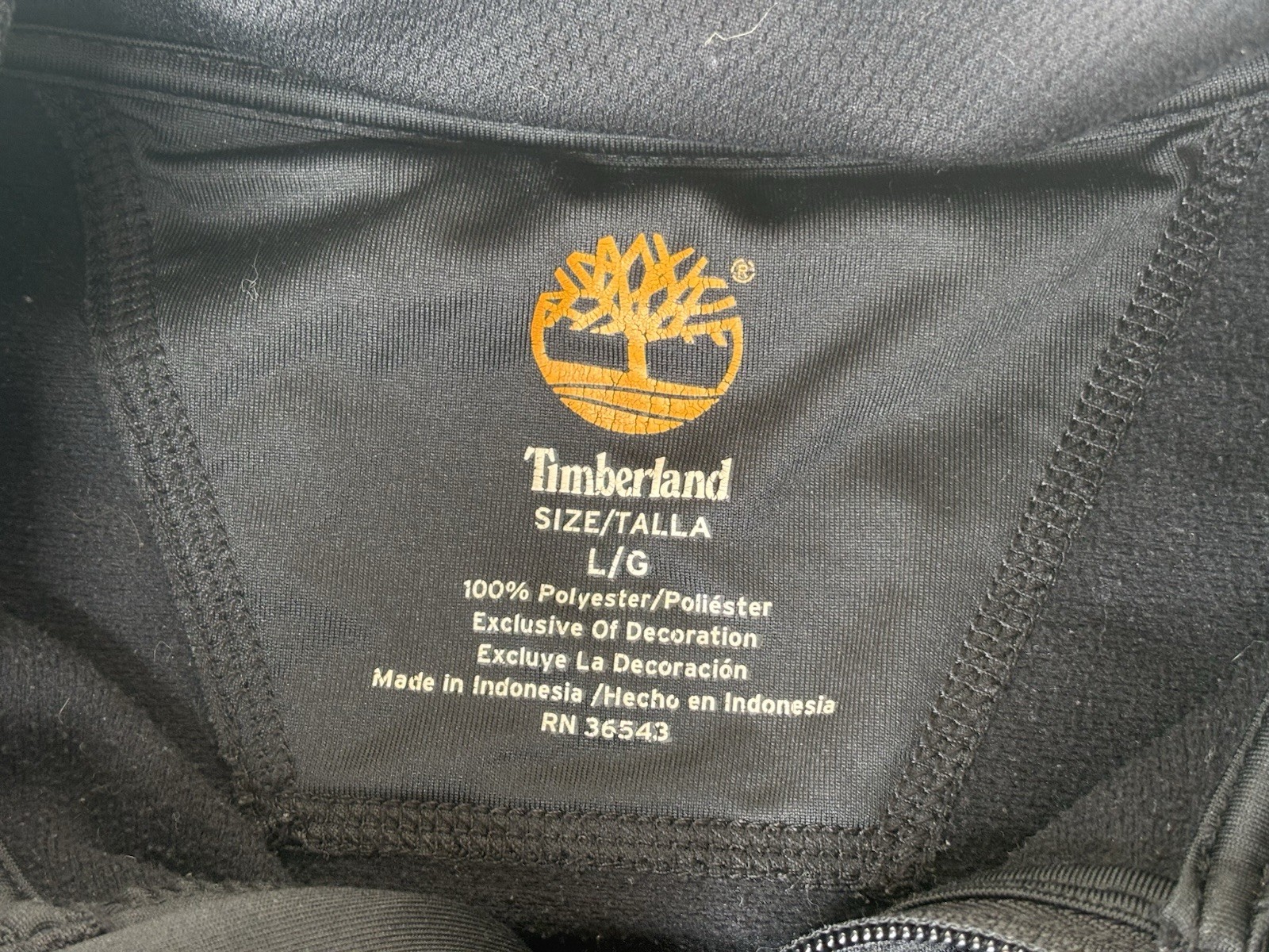 Timberland Quarterzip Men's Large Black Athletic Outdoor Camp Wear Turtleneck gallery