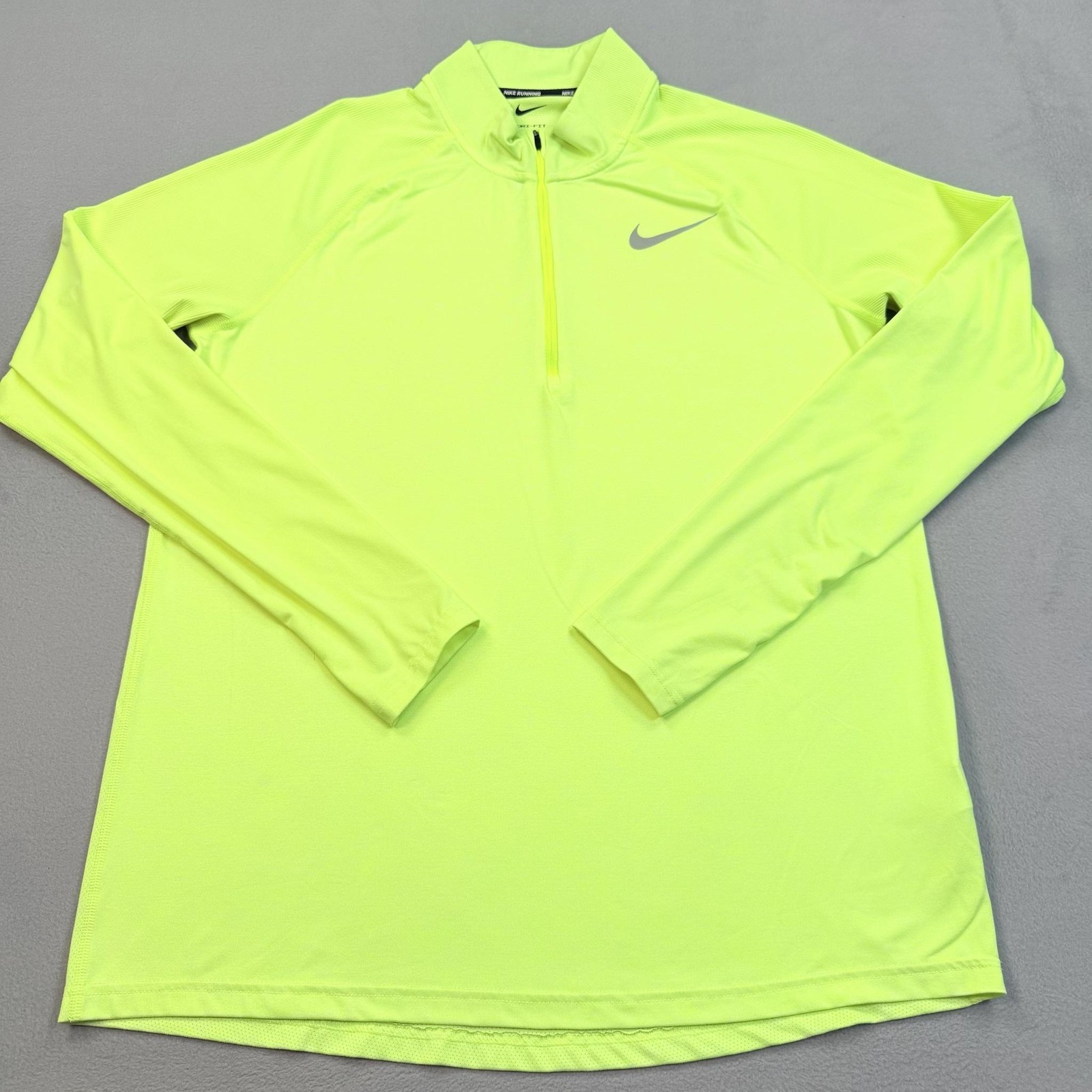 Nike Dri-FIT Running Pullover Mens Large Yellow 1/4 Zip Long Sleeve CD8273-703 gallery