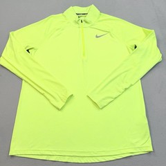 Nike Dri-FIT Running Pullover Mens Large Yellow 1/4 Zip Long Sleeve CD8273-703