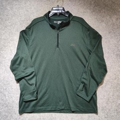 Greg Norman Pullover Mens XL Green Long Sleeve 1/4 Zip Performance Golf Top