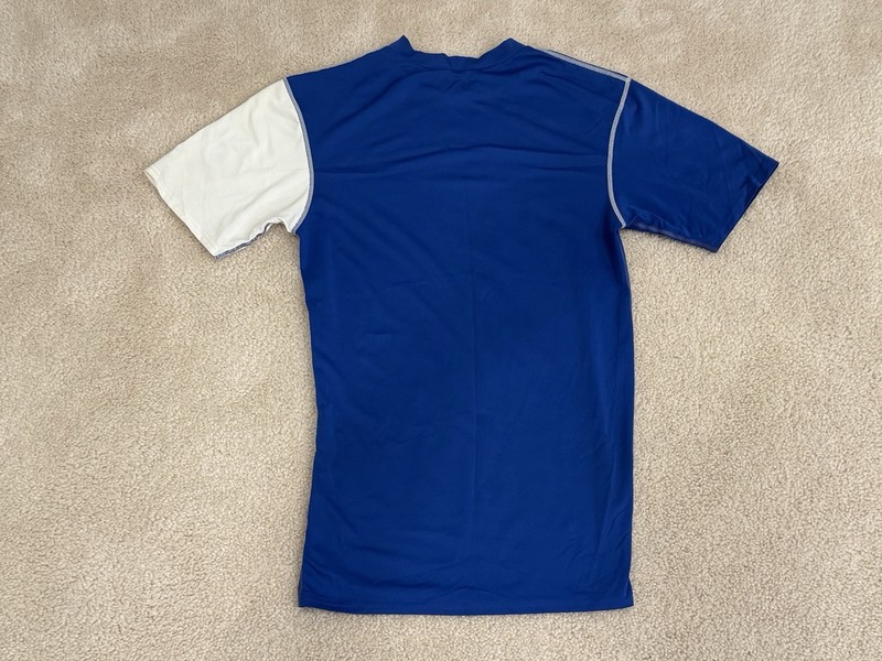 Vintage Nike Team Dri-Fit Mens M Mock Neck Training Top Blue Contrast Sleeve Y2K gallery