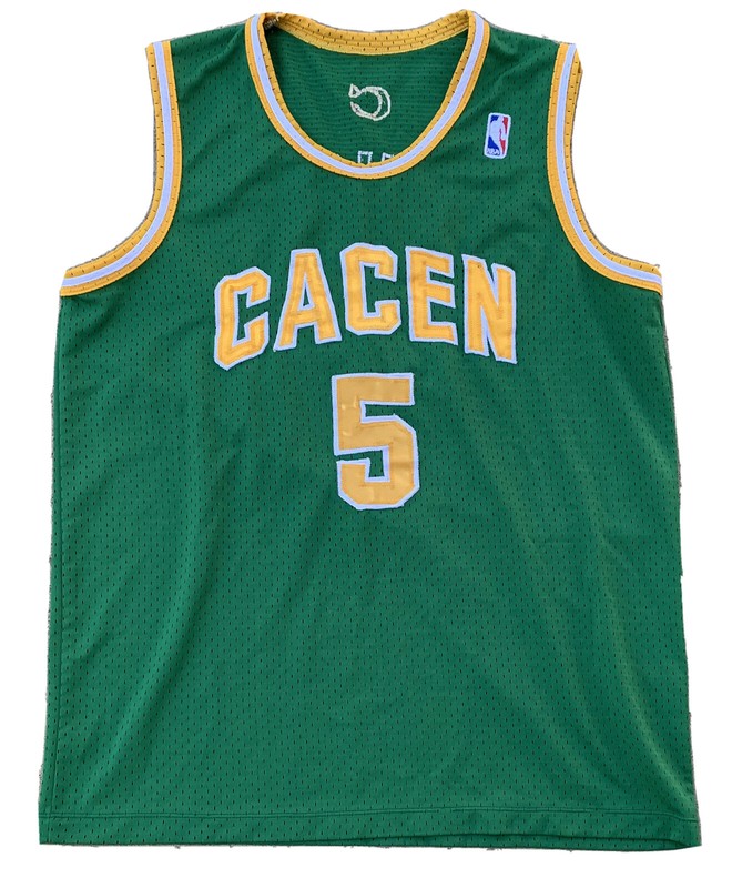 Basketball Jersey Front: CACEN 5 Back C SUICO 5 NBA Logo On Front gallery