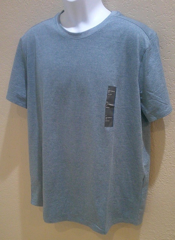 Men's Short Sleeve Soft Stretch T-Shirt Wicking All in Motion Light Blue Heather gallery