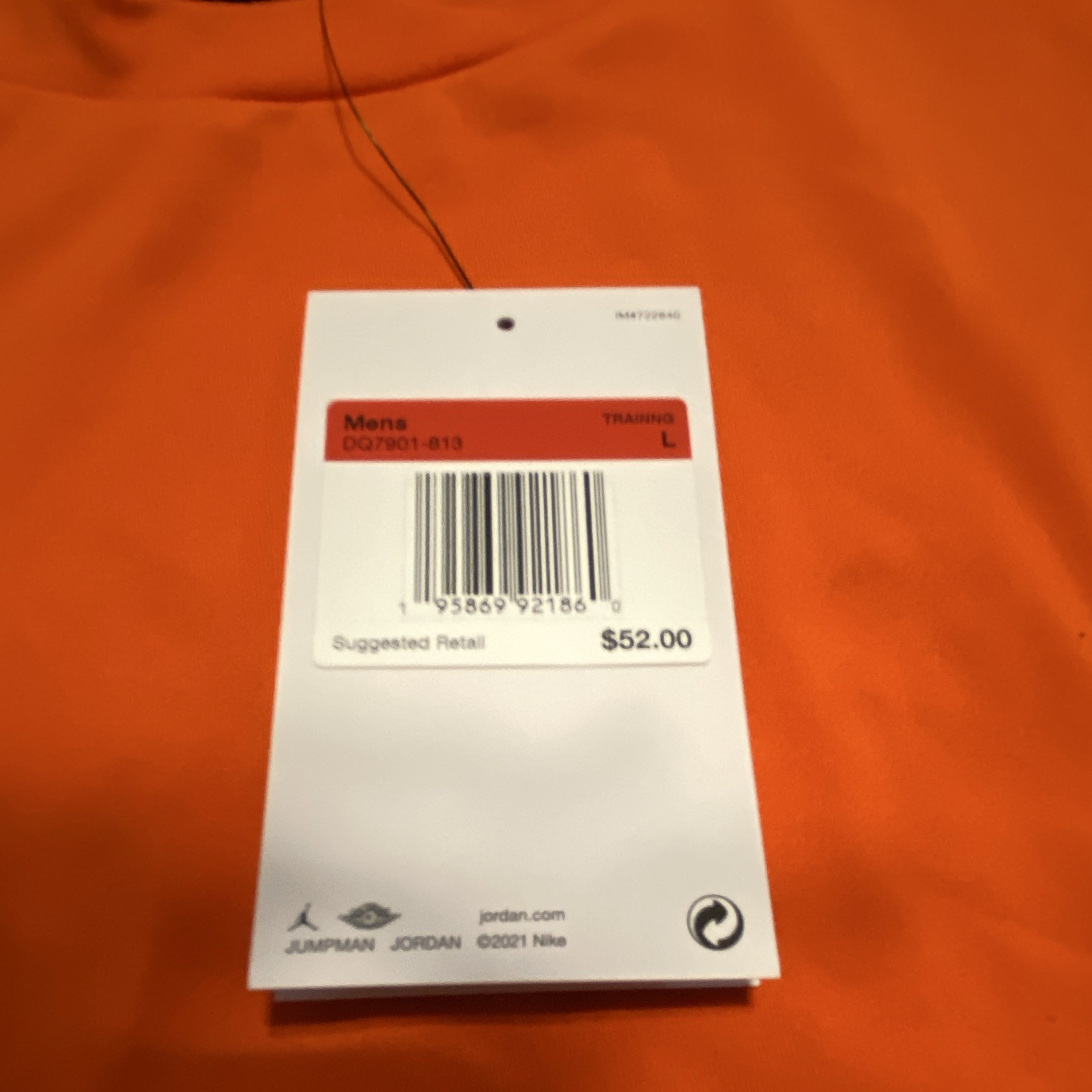 Jordan Dri-FIT Men's Orange Long Sleeve Training Crew T-Shirt L DQ7901-813 gallery