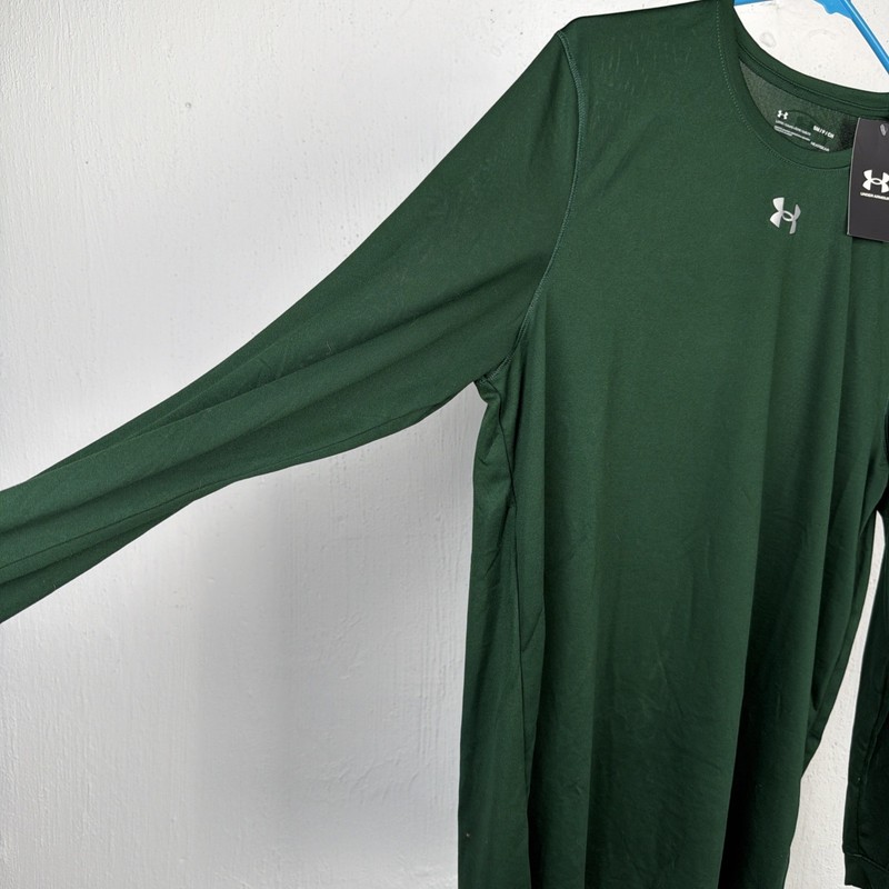 Under Armour Men's HeatGear Compression Shirt Long Sleeve Tee Green Size S NEW gallery