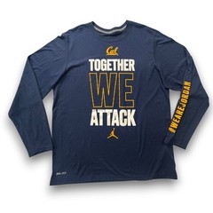Jordan Mens Cal Bears Together We Attack Dri-FIT Long Sleeve Shirt Navy L