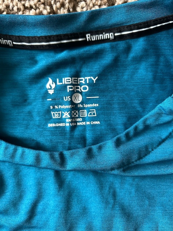 Liberty Pro Lightweight Running Blue XL Men's Crew Neck Short Sleeve T-Shirt gallery