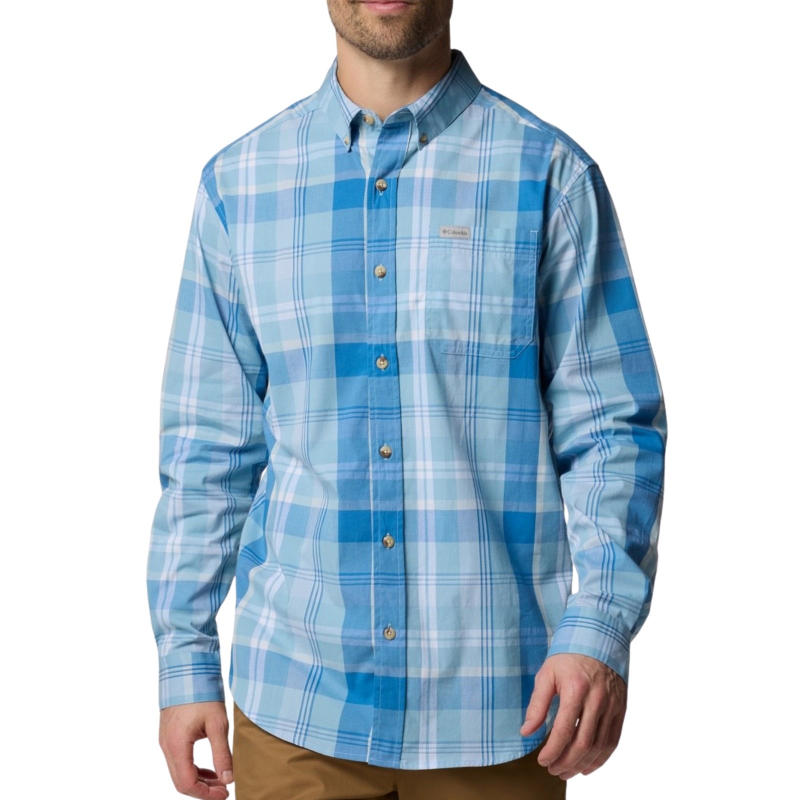 COLUMBIA Rapid Rivers II Long Sleeve Shirt sz 2XL XX-Large Blue Plaid gallery