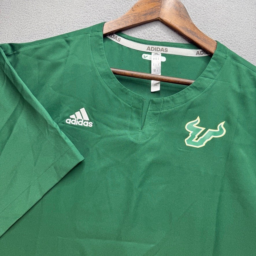 Adidas USF Bulls Sideline Training Top Regular Fit Medium Green V-Neck Pullover gallery