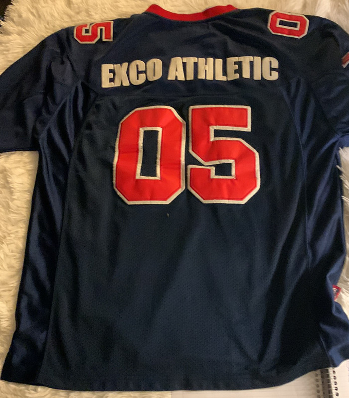 VINTAGE MENS EXCO BLUE/RED JERSEY SIZE MED BUY 3 JERSEYS GET 1 FREE gallery