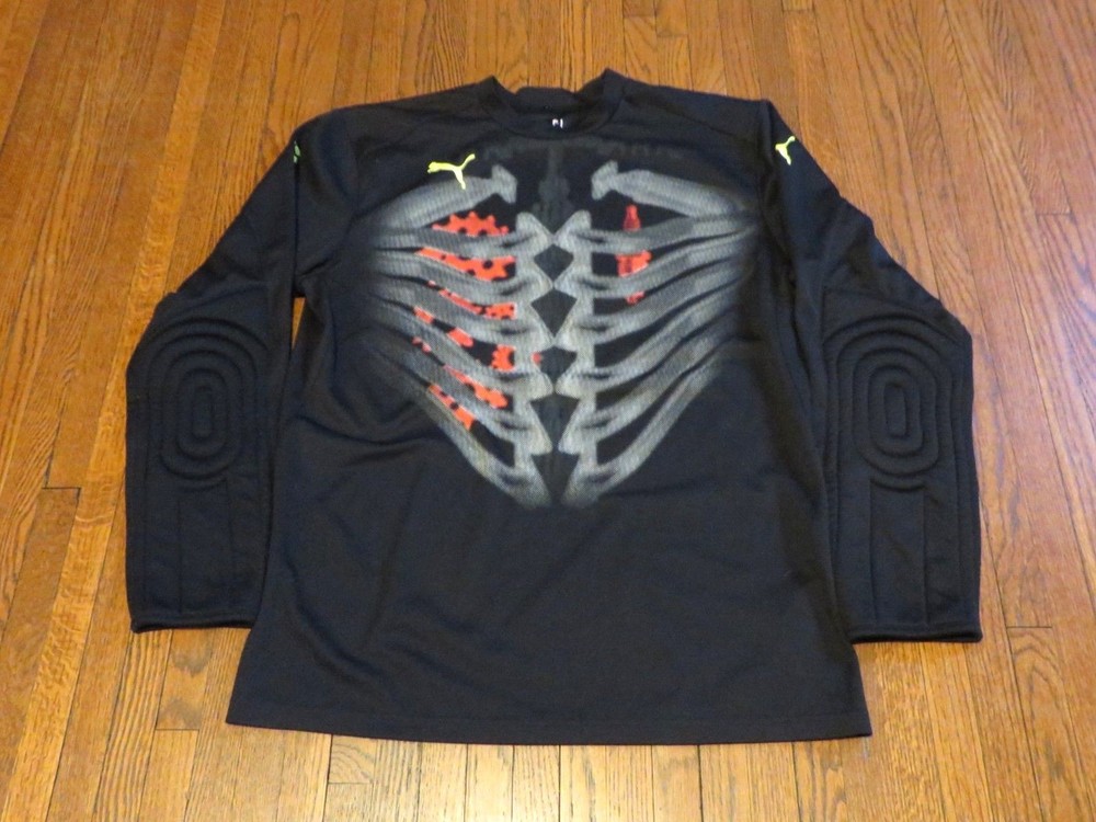 Men's Puma V3.08 Tricks Black Volt Goalie Goalkeeper Shirt sz L