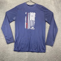 Mossy Oak Fishing T-Shirt American Flag Long Sleeve Patriotic Size L
