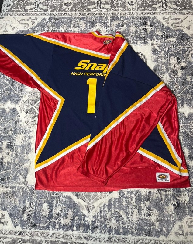 Snap-On Sports Jersey Size XL Red Blue Yellow Number 19 gallery