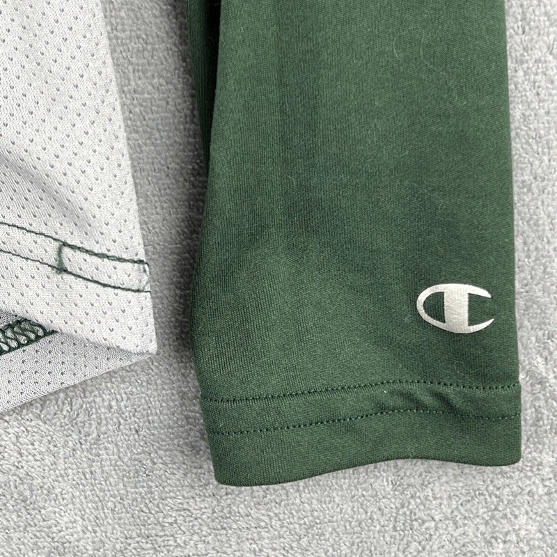 Champion Shirt Adult Small Green Vapor Power Train Mesh Performance Pullover LS gallery