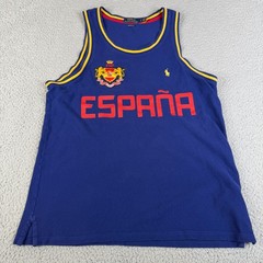 Polo Ralph Lauren Tank Top Spain Mens Small Blue España Stitched Crest Pony
