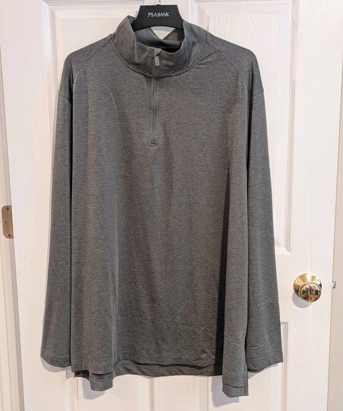 Quiet Luxury Golfcore Athleisure Jos. A. Bank Quarter Zip Pullover New 2X Grey gallery