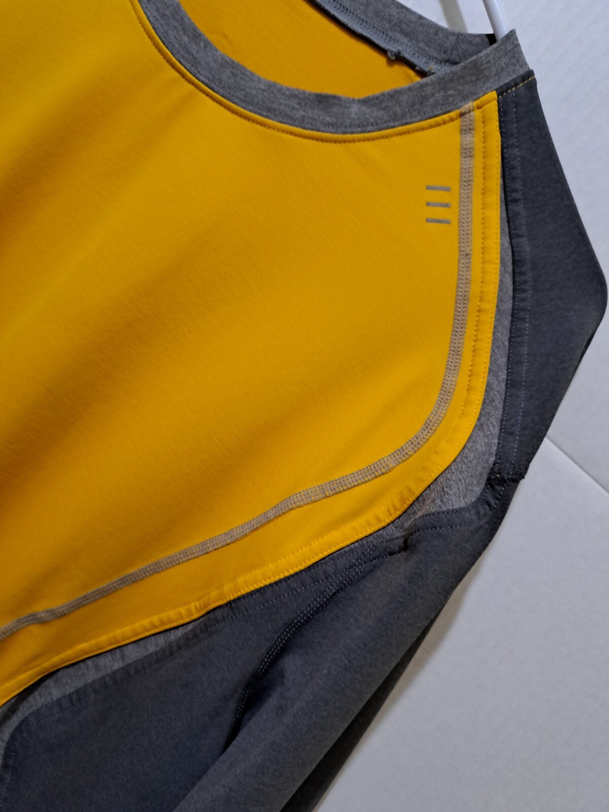 Lululemon Long Sleeve Top Colorblock Dark Gray and Golden Yellow Size L Men’s gallery