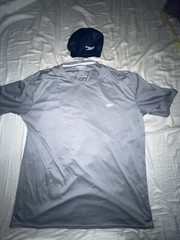Speedo Shirt Swimming Cap XXL UV Protection Gray Sports Sunproof Outdoor Mens