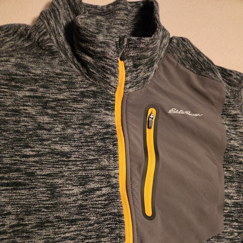 Eddie Bauer First Ascent 1/4 Zip Cloud Fleece Mens XL Gray Pocket Pullover gallery