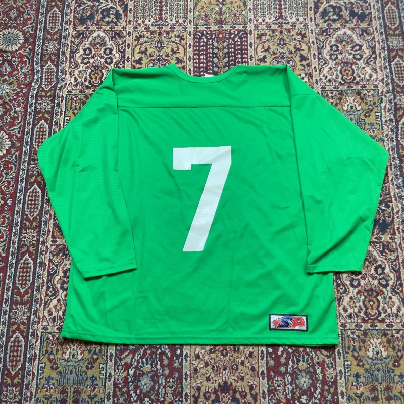VTG 80s 90s SP Ozzie Ice Hockey Training Facility Jersey Green Polar Bear XL #7 gallery