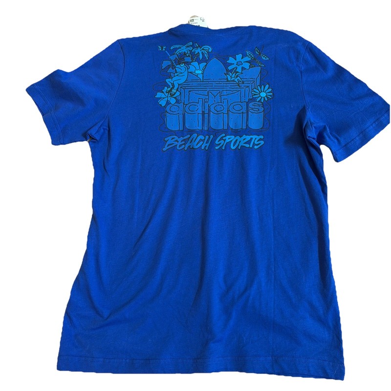 NWT Adidas Large T-Shirt Beach Sports Stoked Tee Flower Blue gallery