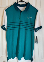 Nike Roger Federer RF 2015 US Open NYC Advantage Premier Tennis Polo Shirt Sz L