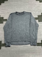 Nike Running Shirt Mens Large Gray Dri Fit Logo Stretch Crew Neck High Low Hem