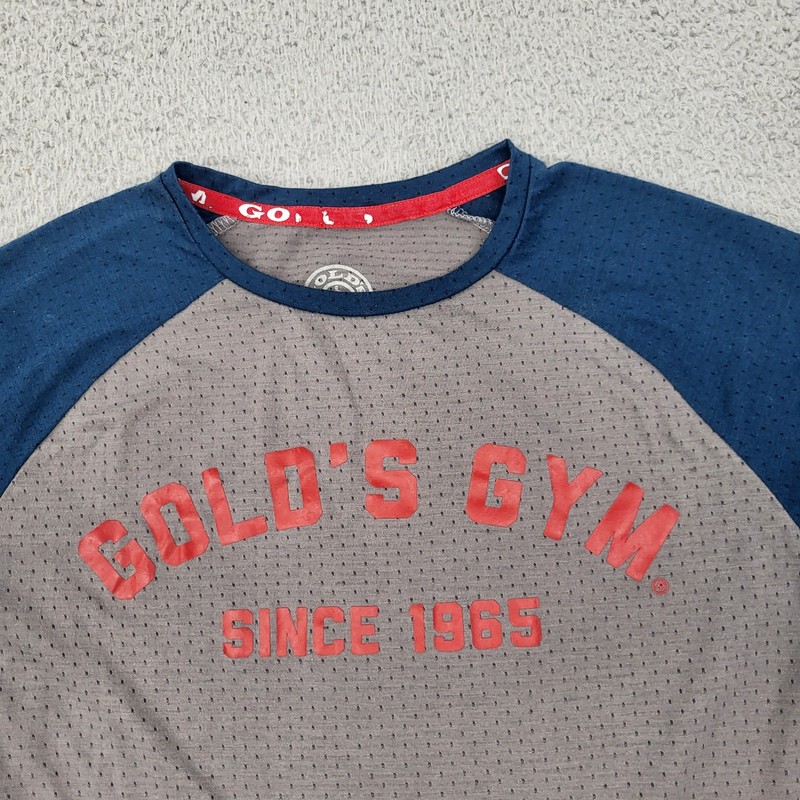 Gold's Gym Shirt Mens Medium Gray Performance 1965 Graphic gallery