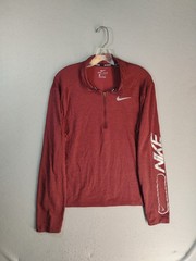 Nike Dri-FIT Pacer 1/2-Zip Running Shirt Mens Medium Cinnamon Red Long Sleeve