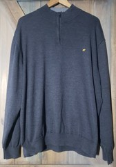 Jack Nicklaus Sweater Mens 2XL Gray LS 1/4 Zip Golf Pullover Golden Bear Prep
