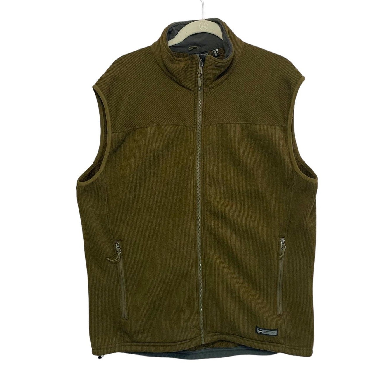 REI Full Zip Ribbed Casual Vest Men's Sz XL Green-Brown Outdoor Athleisure gallery
