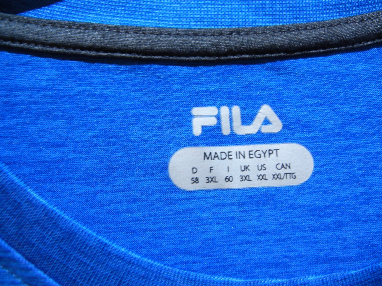 FILA PERFORMANCE ENERGY TEE WICKING & STRETCH XXL BLUE W BLACK gallery