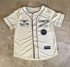 Back Off Self Made Society Baseball Jersey Mens M Streetwear Racing Shirt