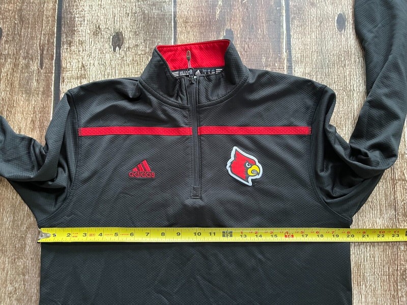 ADIDAS CLIMALITE 1/4 ZIP ACTIVE SWEATER LOUISVILLE CARDINALS MENS SMALL EUC gallery