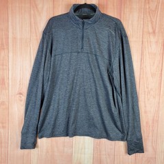 Brooks Men Jersey XL Gray Heather Polyester Stretch 1/4 Zip Long Sleeve Pullover