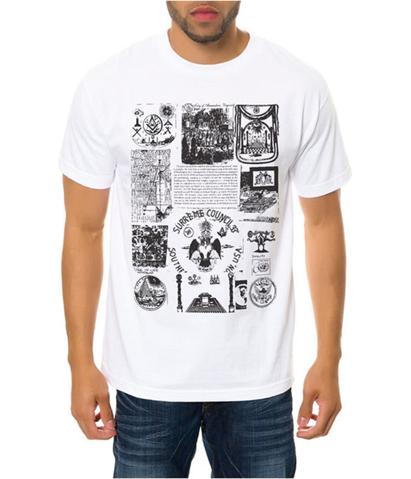 Black Scale Mens The Societies Silent Science Graphic T-Shirt, White, Small gallery