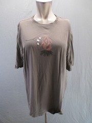 Merrell Size L Mens Brown Print 100% Organic Cotton Activewear TShirt 288