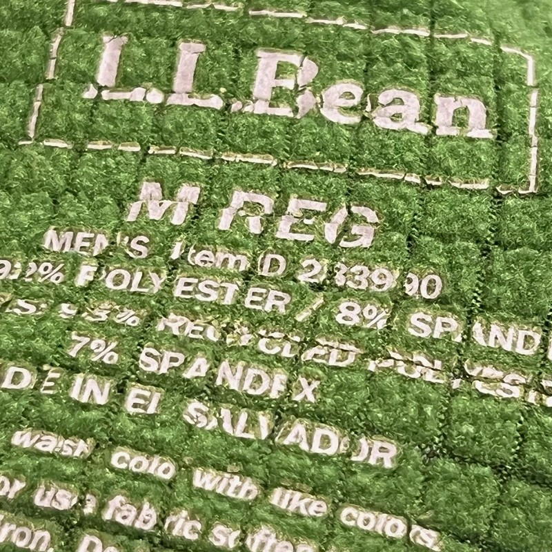 LL Bean Men M Green Micro Grid Fleece Hoodie Quarter 1/4 Zip Hike Trek Sweater- gallery