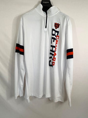 NFL Chicago Bears 1/4 Zip Pullover White Long Sleeve Shirt Size XL NEW Adult